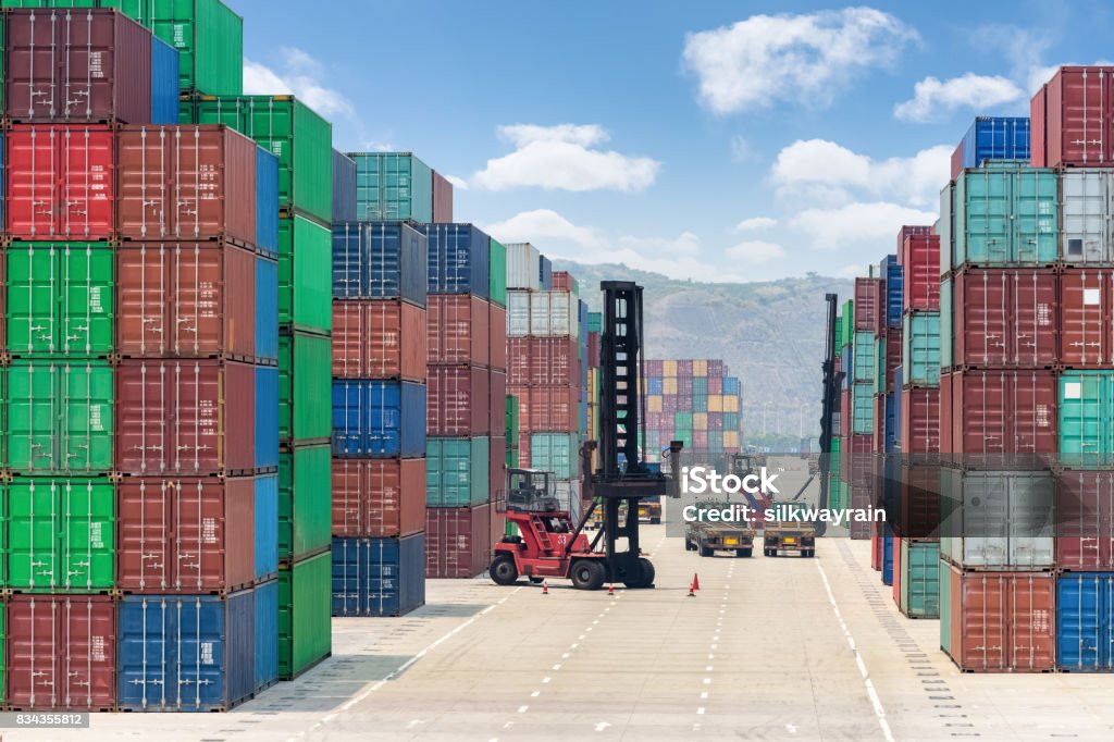 Stackyard Area Container Stack Yard Stock Photo - Download Image Now - Harbor, China ...