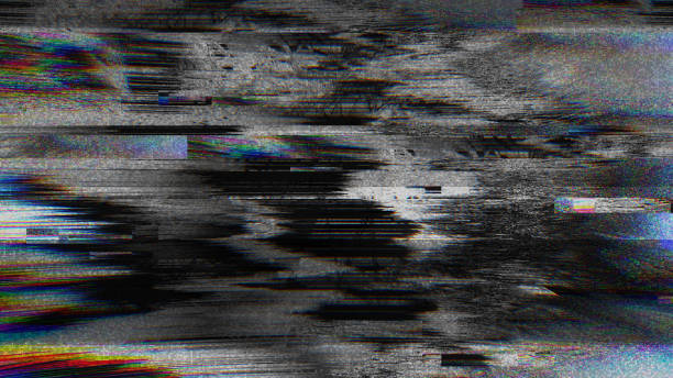 abstract pixel noise glitch error video damage - television television static poltergeist broken imagens e fotografias de stock