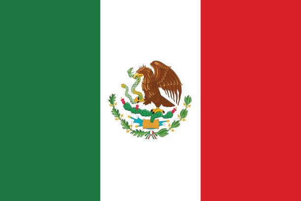 Flag Mexico flat icon Flag Mexico flat icon. State insignia of the nation in flat style on the entire page. National symbol in the form of a vector illustration motto stock illustrations