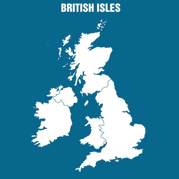 britanya adaları - illüstrasyon haritası - wales stock illustrations