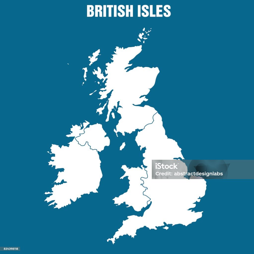 Map of the British Isles - Illustration Vector Illustration of the British Isles in blue background Map stock vector