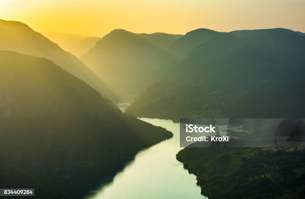 Sunset Mountain Landscape Stock Photo - Download Image Now - Serbia, Landscape - Scenery, Horizontal