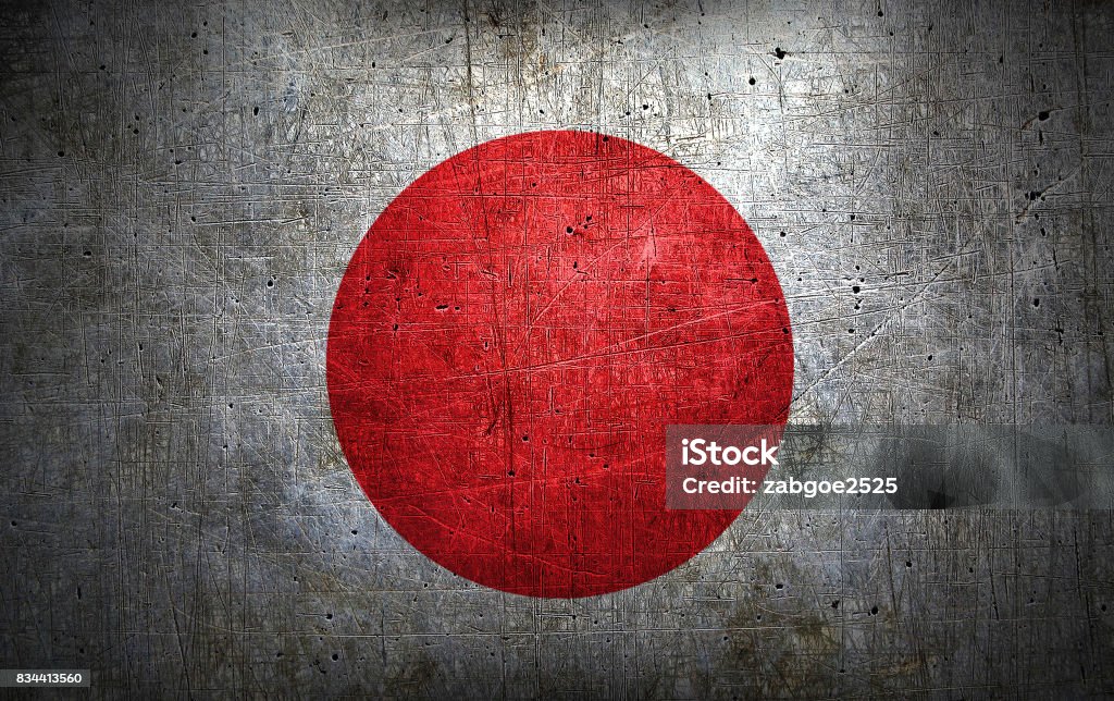 Flag of Japan Badge Stock Photo