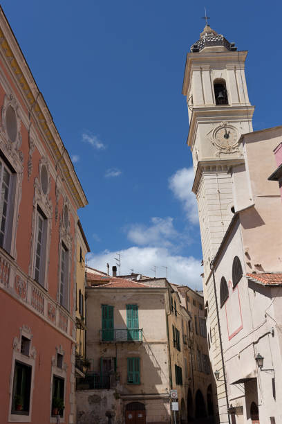 istock Taggia - Medieval church square in old town, Liguria 834435548