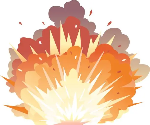 Vector illustration of Bomb Explosion on Ground