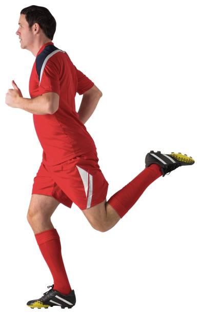 istock Football player in red running 834437534
