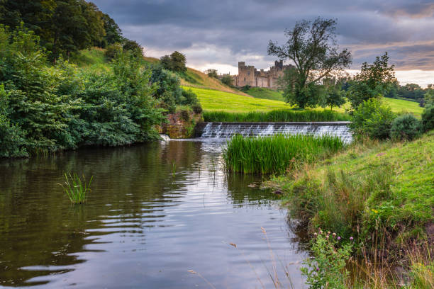 istock River Aln Weir below Alnwick Town and Castle 834450122