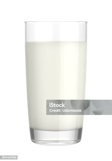 Glass Of Milk Stock Photo - Download Image Now - Milk, Drinking Glass, Illustration