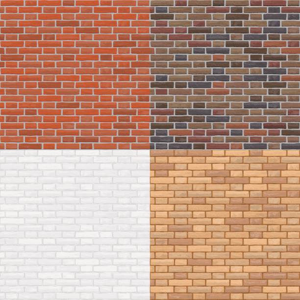 세트마다 원활한 패턴. - backgrounds red textured brick wall stock illustrations