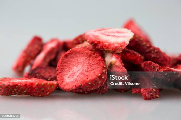 Freeze Dried Strawberries Lyophilized Stock Photo - Download Image Now - Close-up, Dried Food, Dried Fruit