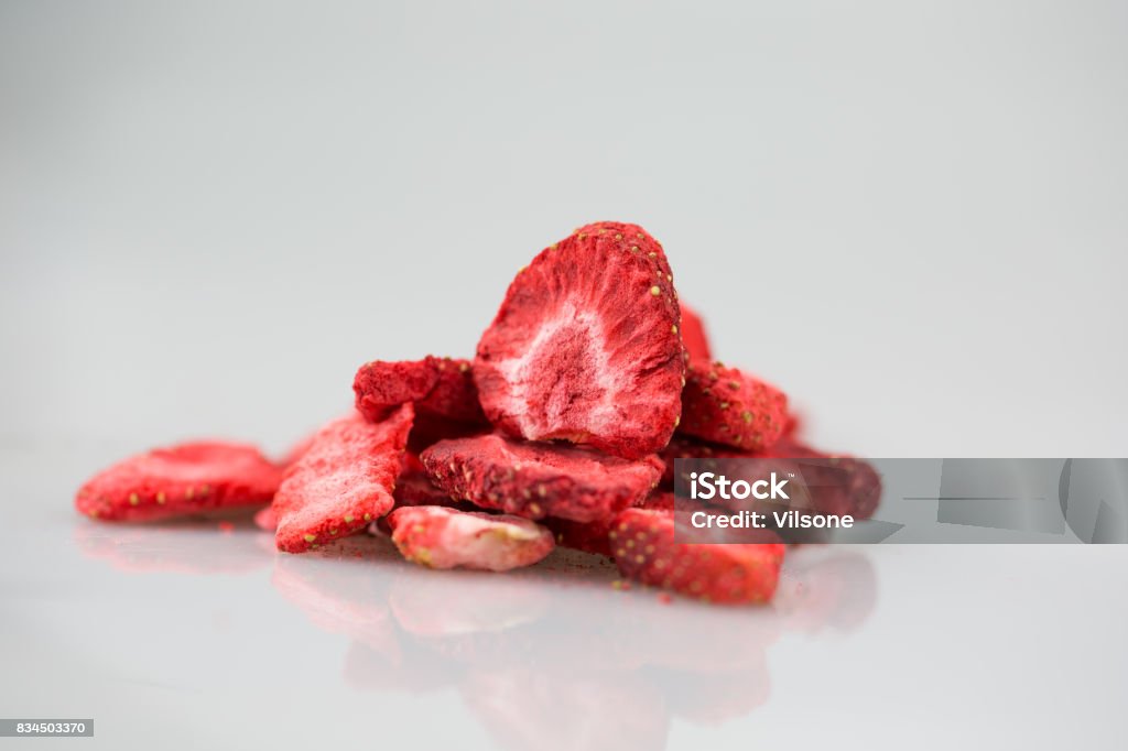 Freeze dried strawberries / lyophilized. Dried Food Stock Photo