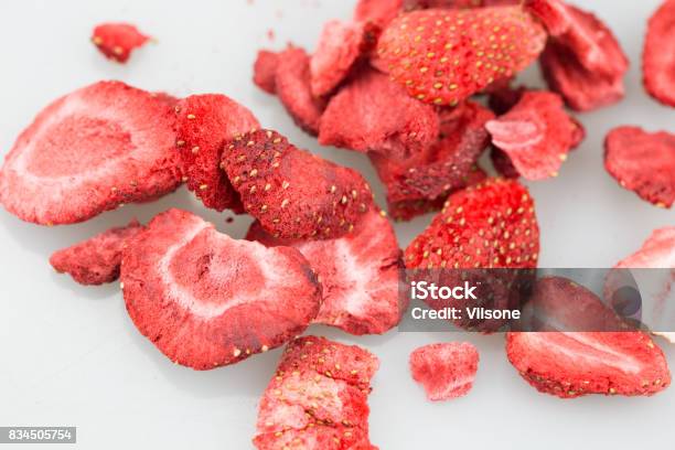 Freeze Dried Strawberries Lyophilized Stock Photo - Download Image Now - Strawberry, Dried Food, Lyo