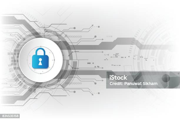 Abstract Security Digital Technology Background Illustration Vector Stock Illustration - Download Image Now