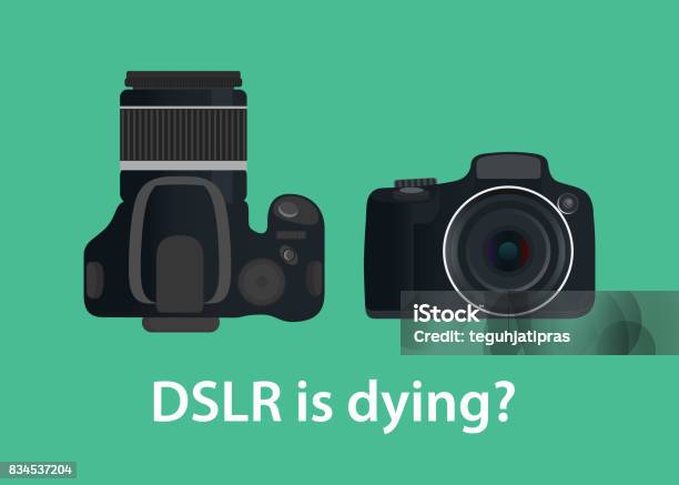 Dslr Digital Camera Is Dying Or Die Because Of The Technology Stock Illustration - Download Image Now