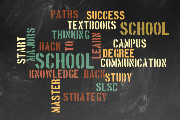 istock Colorful Back to School Word Cloud Style on Blackboard 834553314