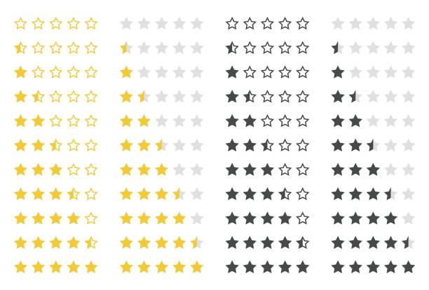 rating stars set set of five rating stars vector design element rating stock illustrations