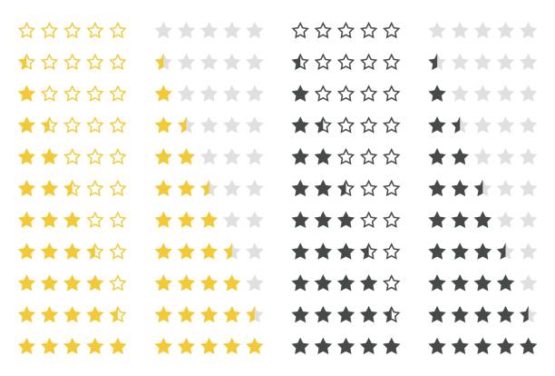 rating stars set set of five rating stars vector design element rating stock illustrations