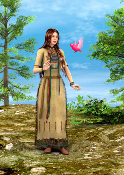 istock 3D Rendering Native American Woman 834607122