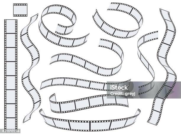 Film Strip Vector Set Stock Illustration - Download Image Now - Camera Film, Film Reel, Movie