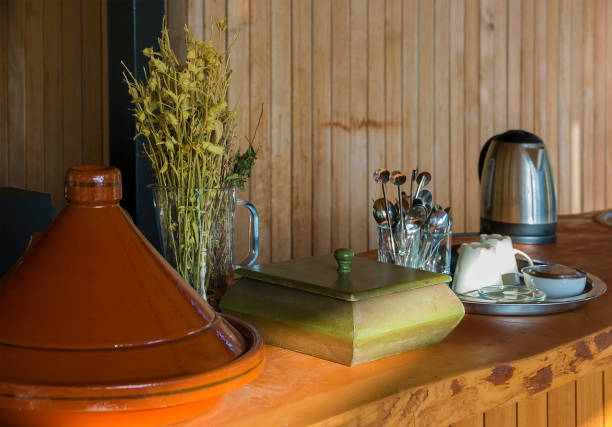 istock Beautiful set for tea at the old bar 834647610