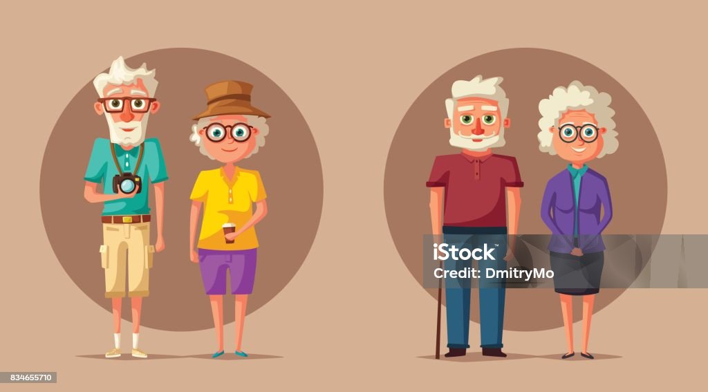 Happy Grandparents Vector Cartoon Illustration Grandparents Day Stock  Illustration - Download Image Now - iStock