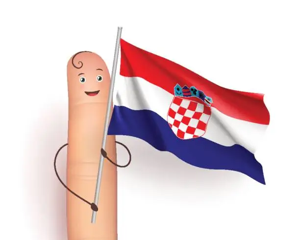 Vector illustration of Croatia flag waving