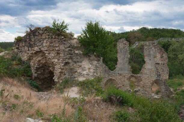 istock Castle ruins in the summer cloudy day in Czech Republic 834705430