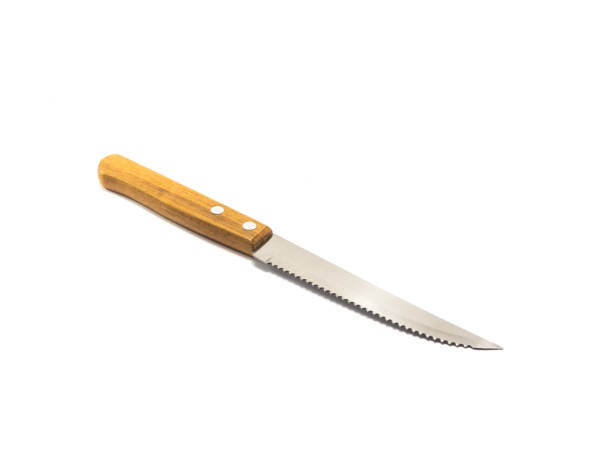istock Serrated knives and wood handle 834722754