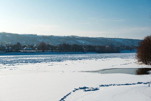 winter landscape of the Dniester River