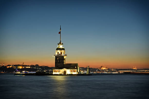 istock Maiden's Tower on Istanbul Bosphorus Sea at sunset 834724296