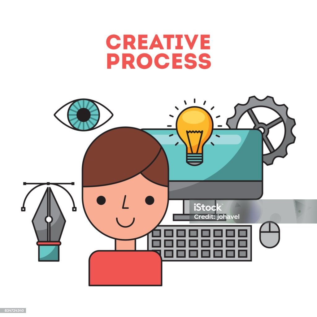 Creative Process Flat Illustration Stock Illustration - Download Image ...