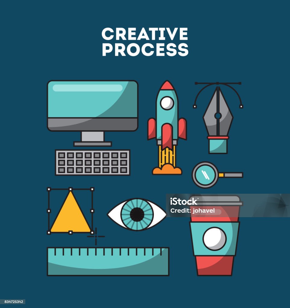 Ilustration Process Creative Process Flat Illustration Stock Illustration - Download Image ...