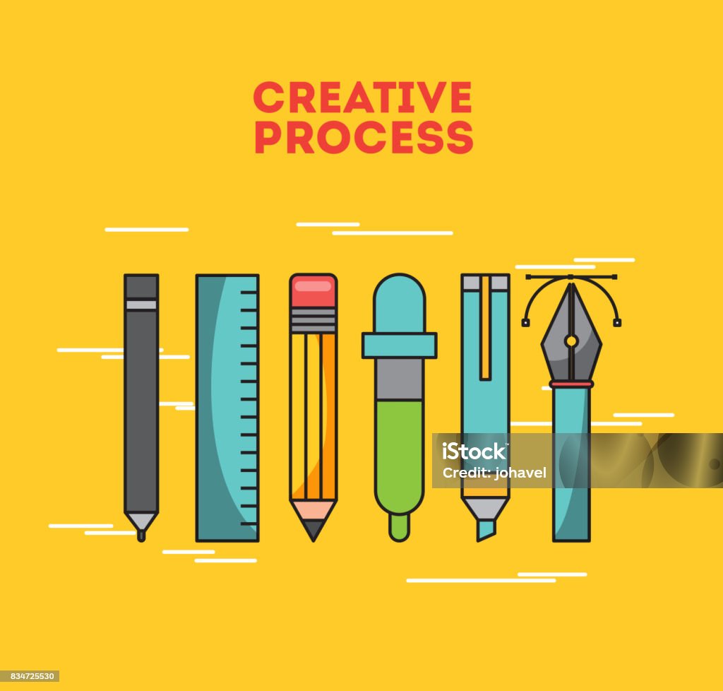 Ilustration Process Creative Process Flat Illustration Stock Illustration - Download Image ...