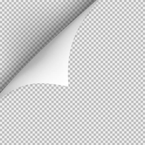 istock Curled corner of paper with shadow on transparent background 834727404