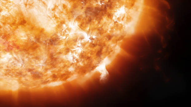 istock 3D rendering coronary emissions and prominences on the Sun in Space 834729138