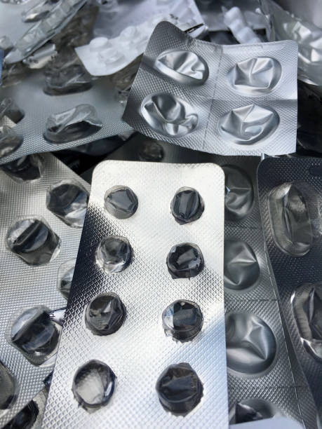 istock Empty aluminium blister packs of pills 834729180
