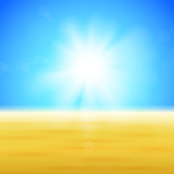 illustrazioni stock, clip art, cartoni animati e icone di tendenza di sfondo con sole lucido sul campo - sunset vacations orange glowing