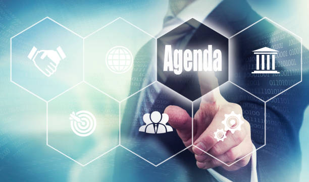 istock A businessman selecting a Agenda Concept button 834736590