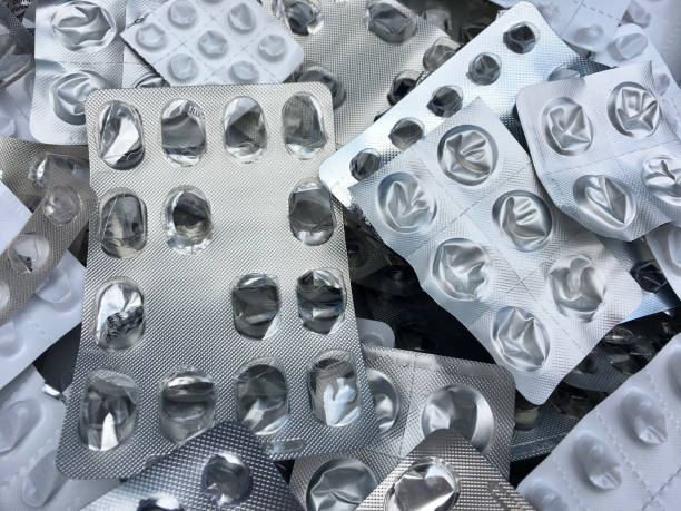 istock Empty aluminium blister packs of pills 834736650
