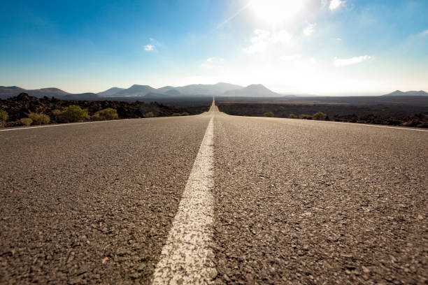 istock timanfaya volcano road, lanzarote, canary islands, spain. 834740614