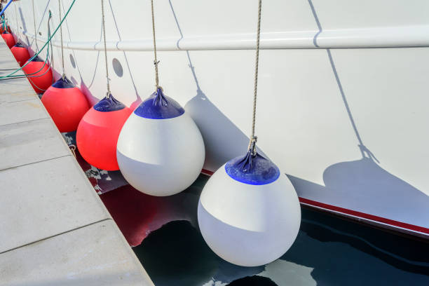 istock White buoys aboard the ship 834746264
