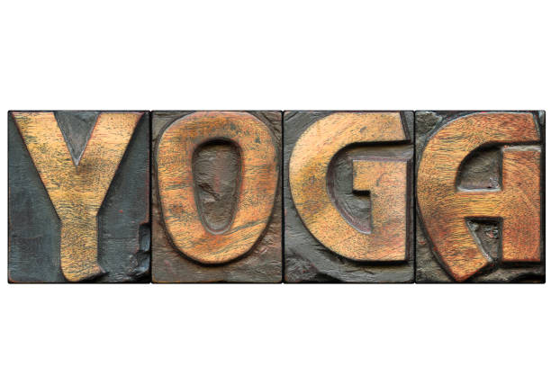 istock yoga word isolated 834747764