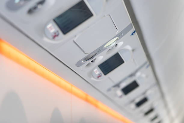 istock Passenger service unit in new modern aircraft 834757450