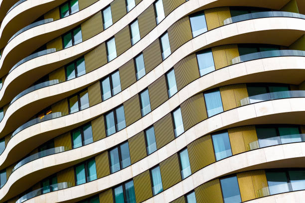 Architectural abstract, exterior of a modern apartment