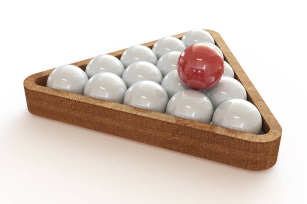 Billiard balls in the triangle. stock photo