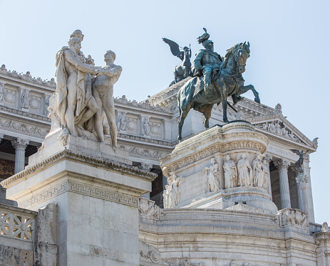 Massive statues in the center of Rome.