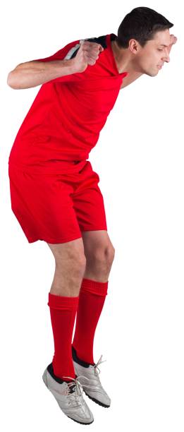 istock Fit football player jumping up 834788510