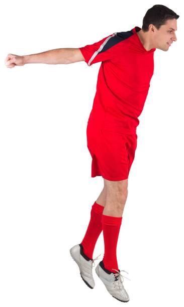 istock Fit football player jumping up 834788538