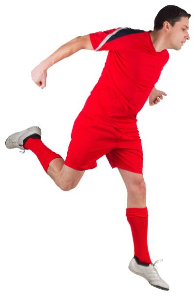 istock Fit football player jumping up 834788906