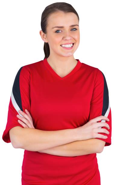 istock Pretty football fan in red 834790922